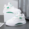 Men's Casual Sneakers, Pure White Skate Shoes With Winged Hook-And-Loop Design, Simple And Stylish, Suitable For Daily Streetwear.